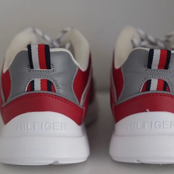 Designer TH Tommy Hilfiger Women’s Shoes Sneakers Red White US 7.5 EU 38 - Picture 2 of 4